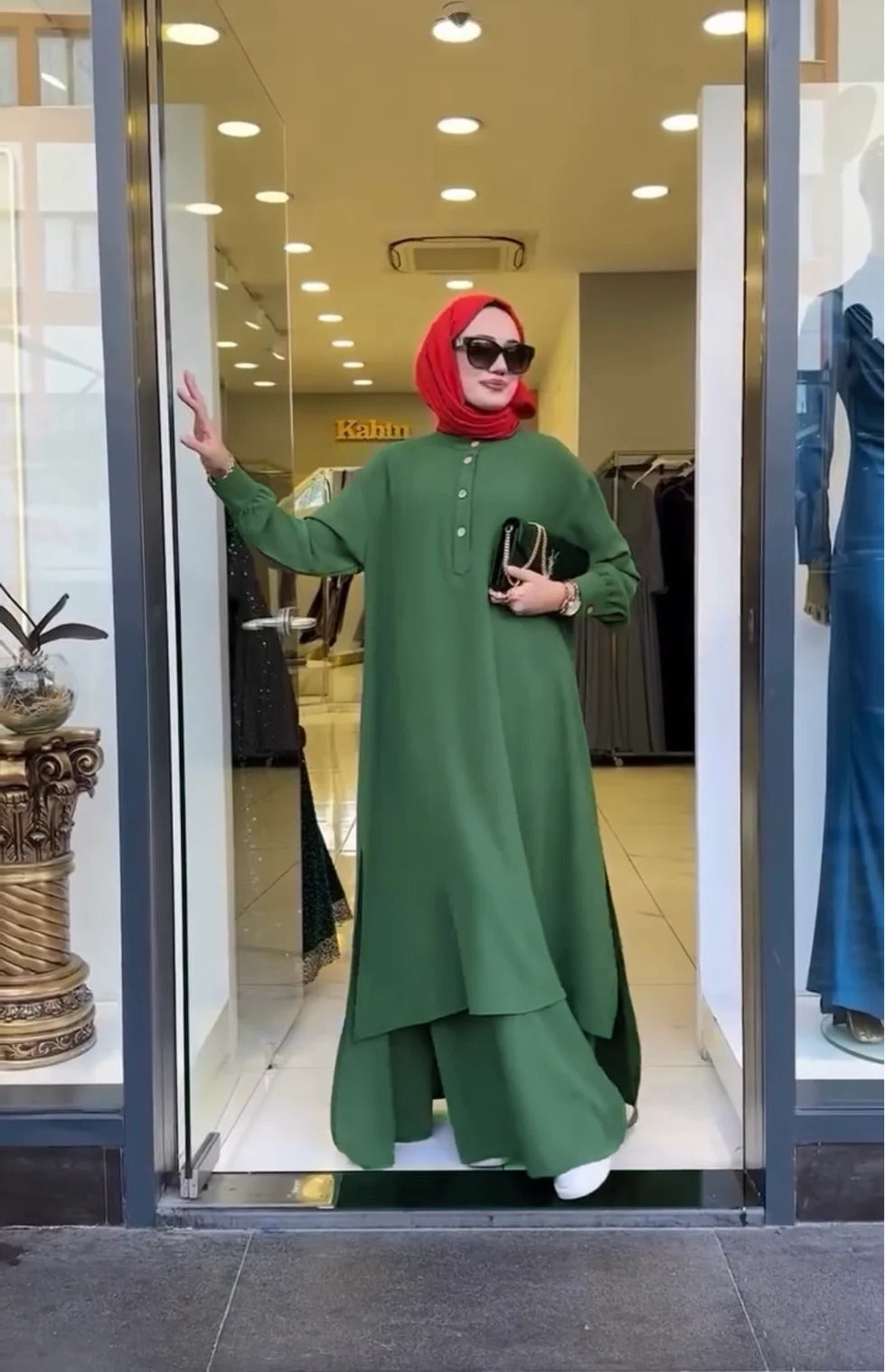 Women's Long Shirt & Loose Trouser Set