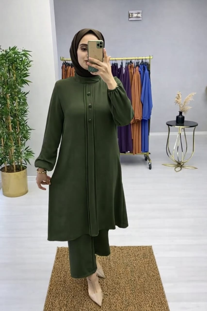 Women’s Linen Shirt & Trouser Set | Breathable Modest Wear for UAE Summers