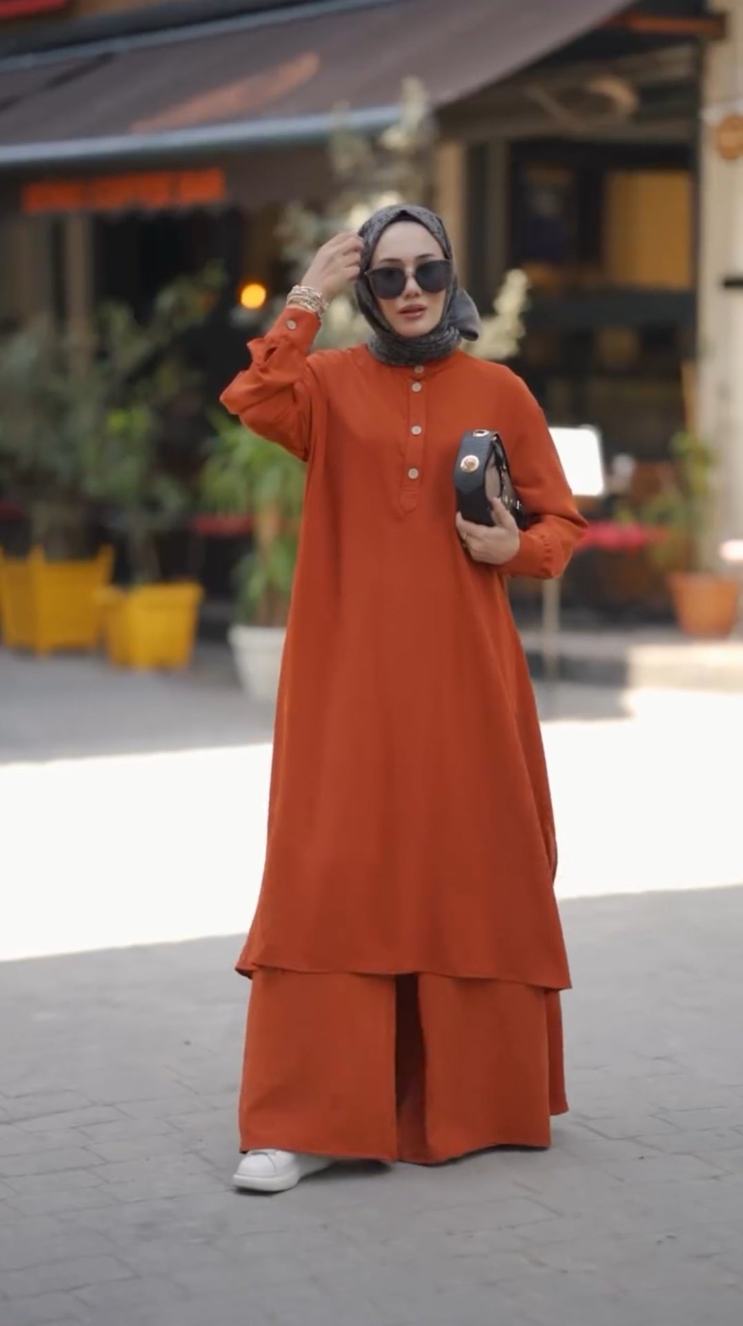 Women's Long Shirt & Loose Trouser Set