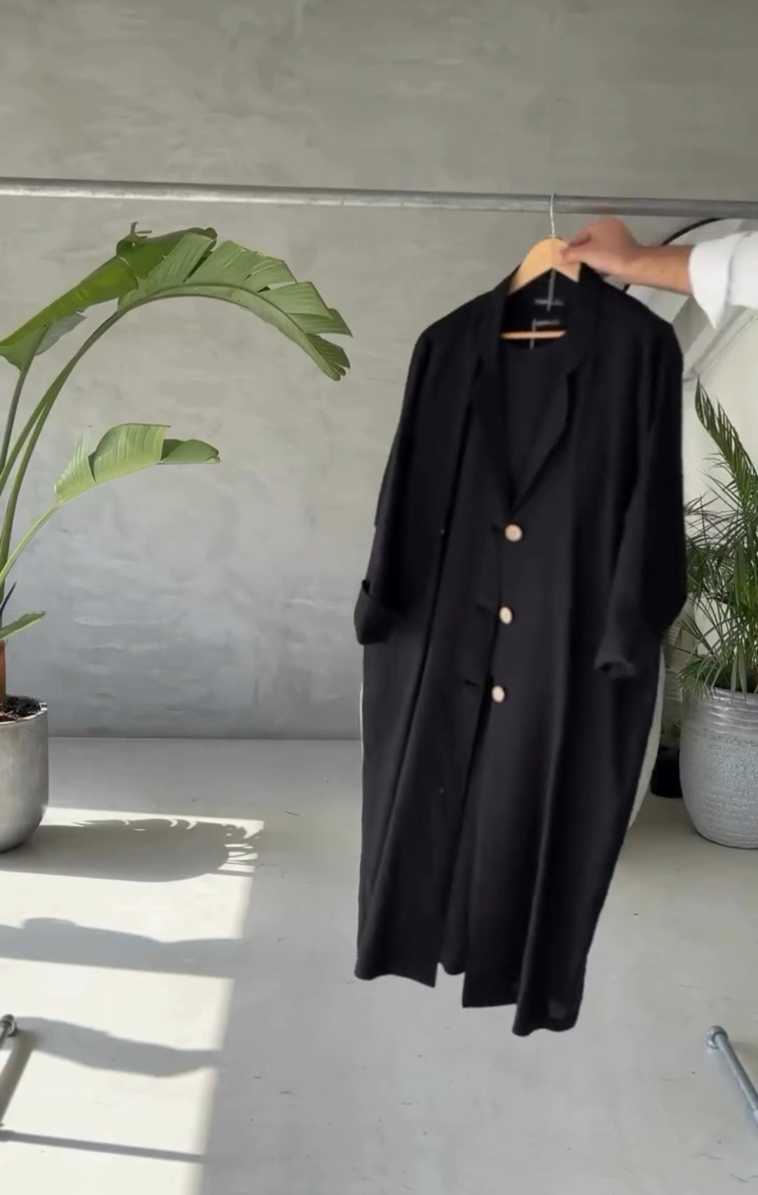 Women's Coat Style Long Shirt Set