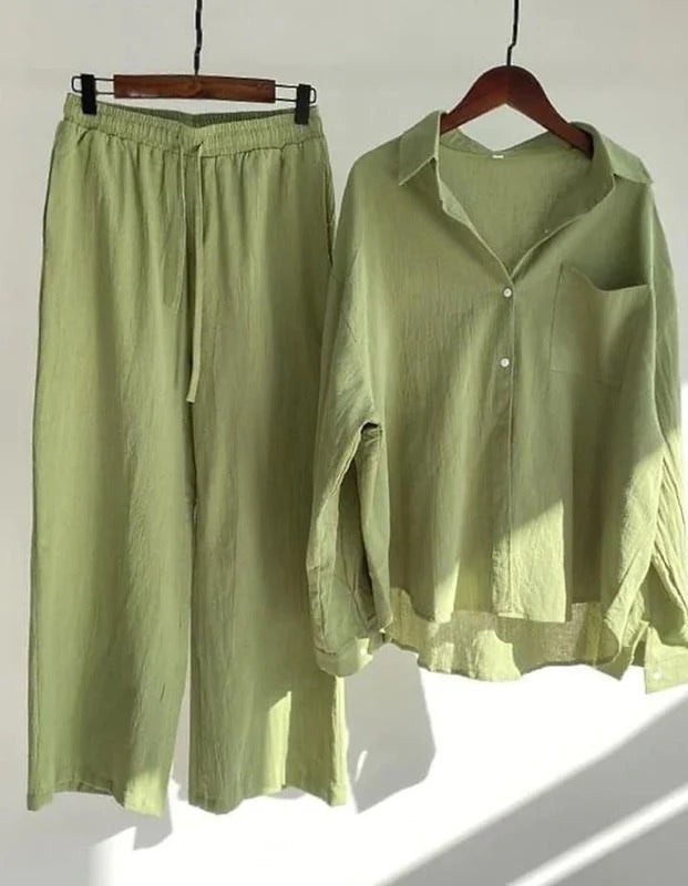Women's Linen Shirt & Trouser Set