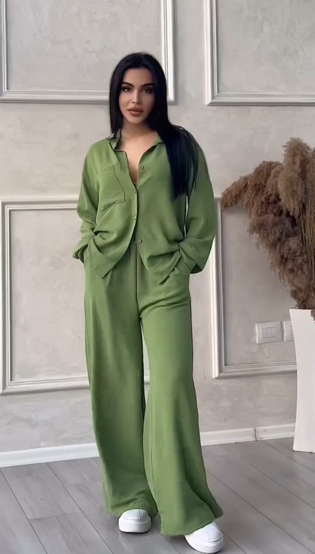 Women's Linen Shirt & Trouser Set