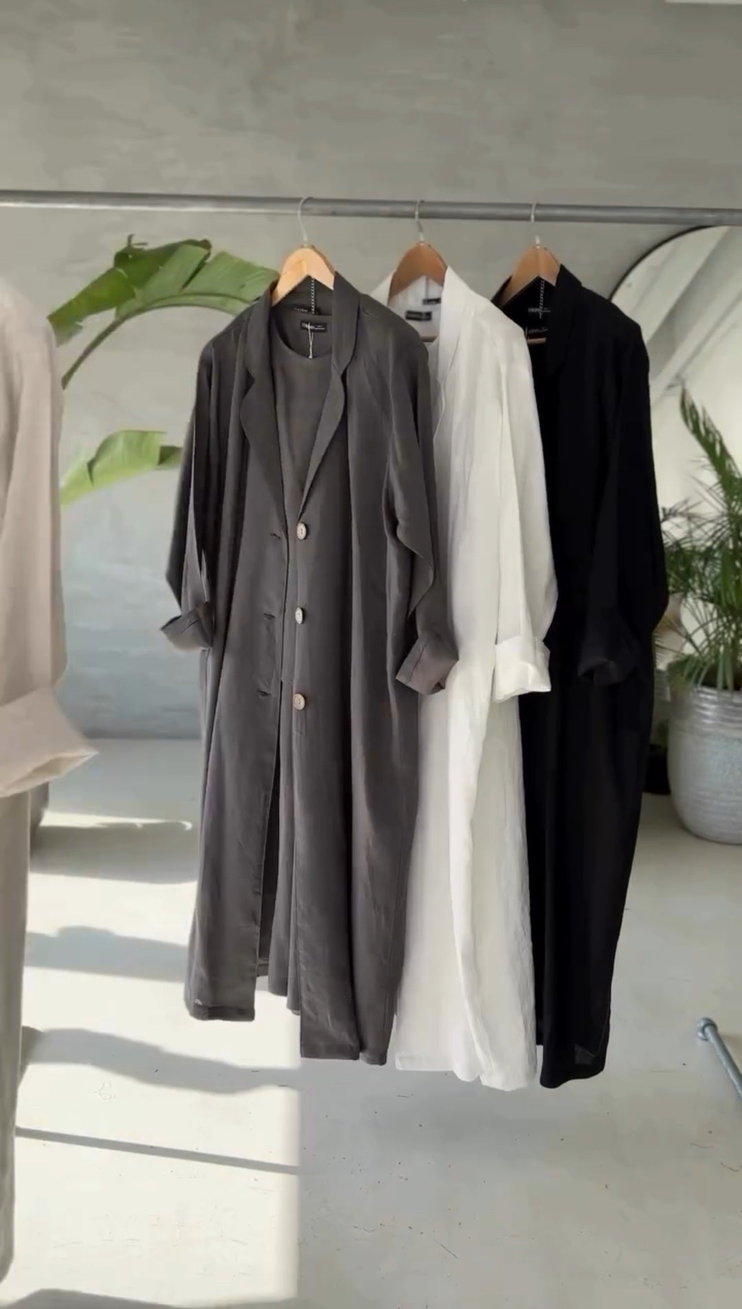 Women's Coat Style Long Shirt Set