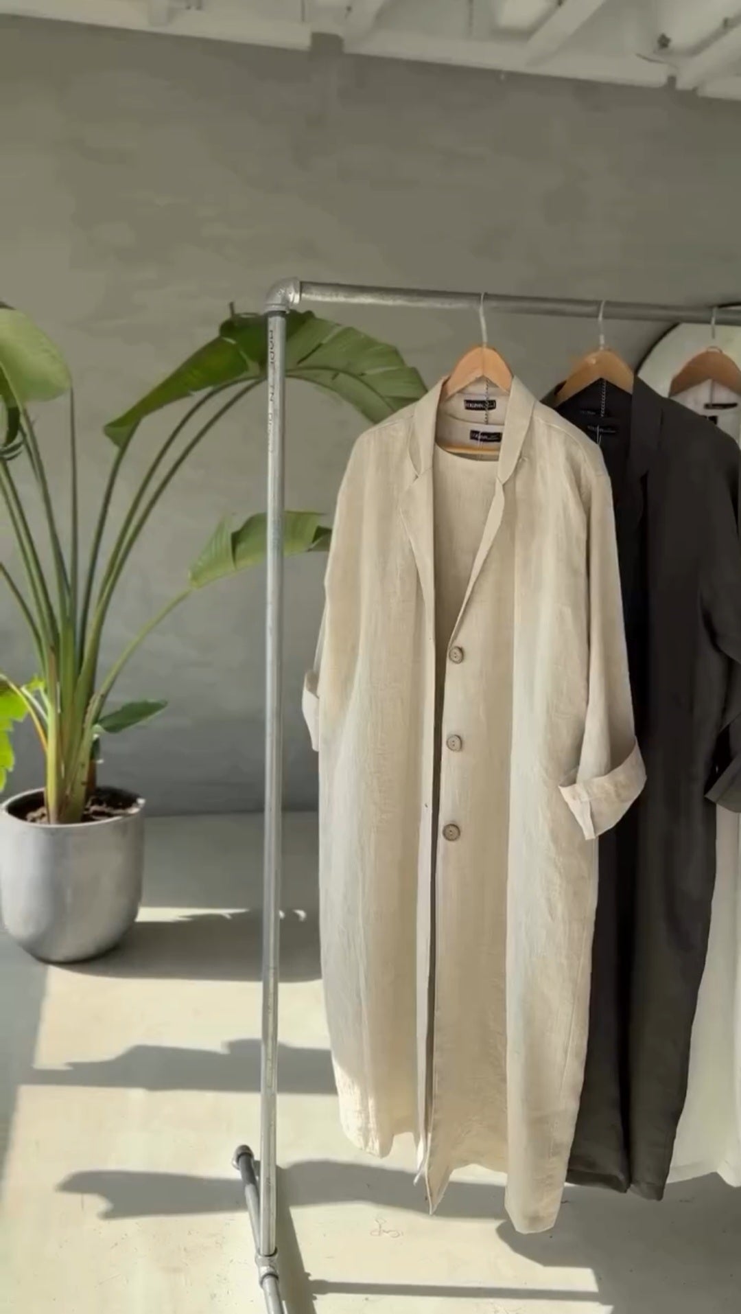 Women's Coat Style Long Shirt Set