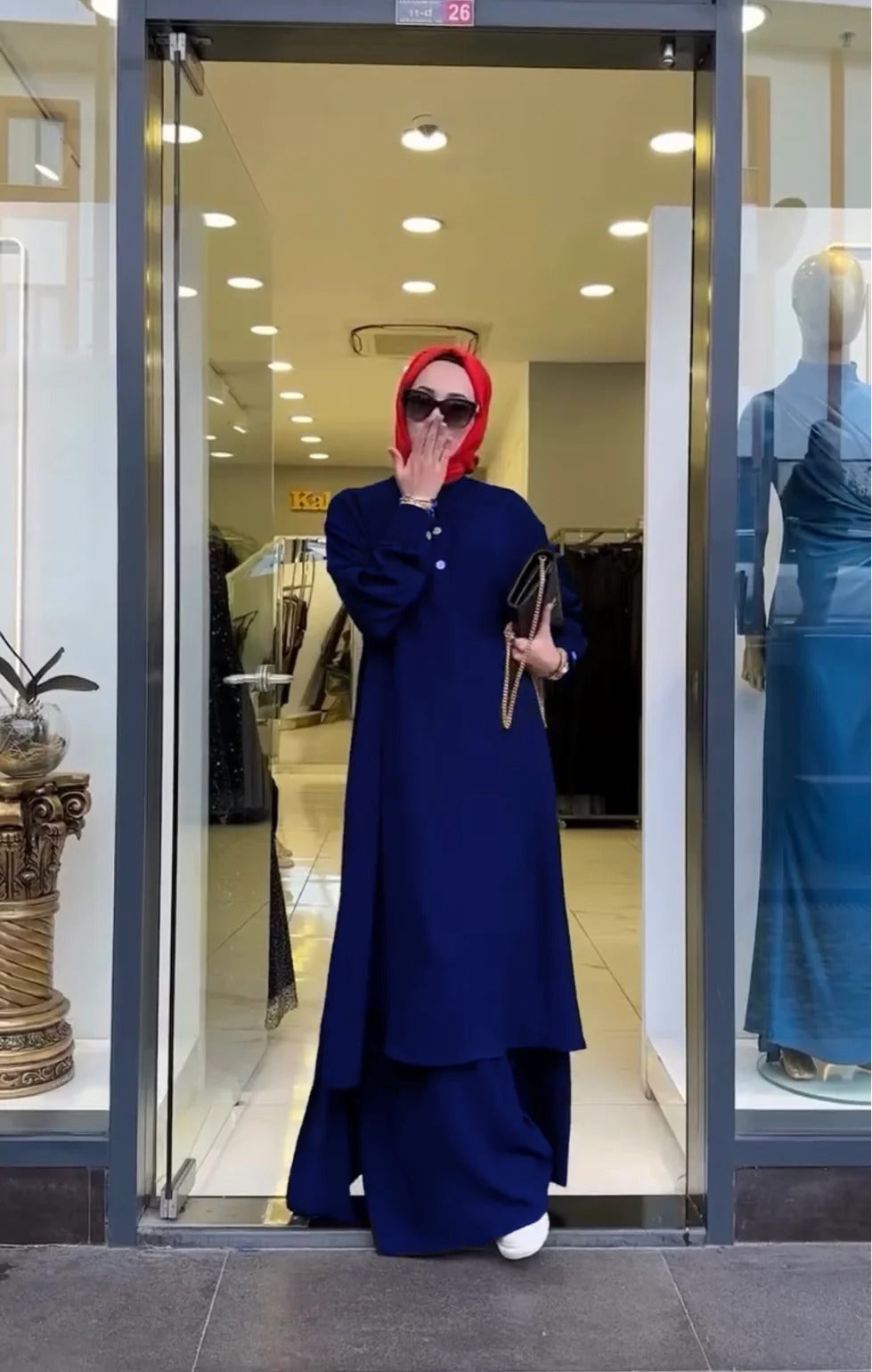 Women's Long Shirt & Loose Trouser Set