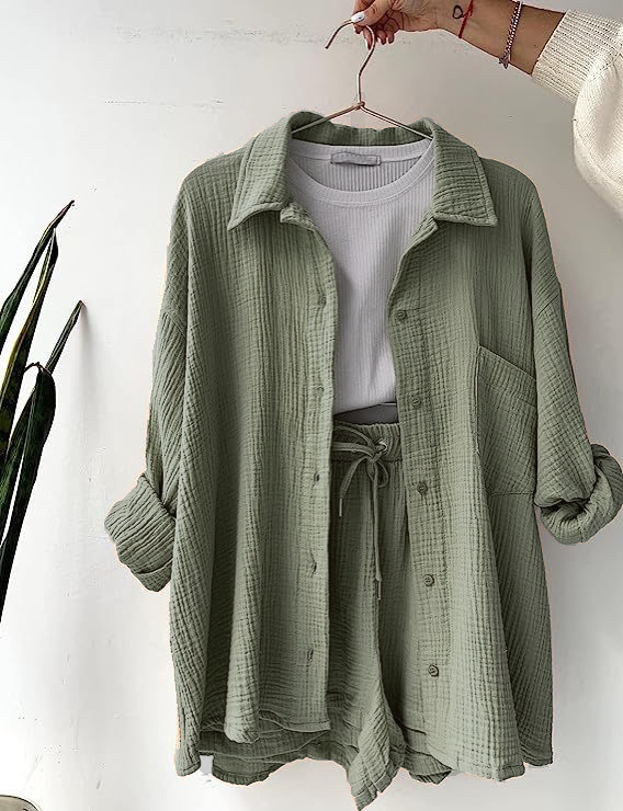 Women's Cotton Shirt & Short Set