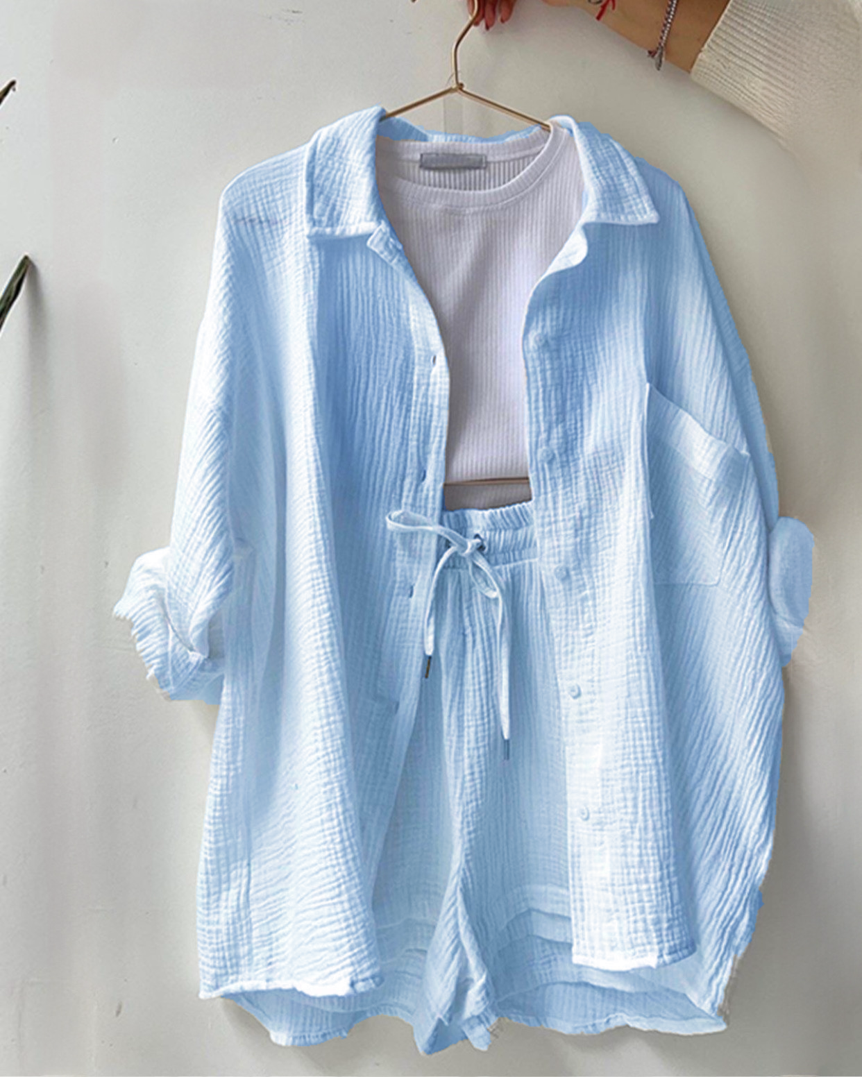 Women's Cotton Shirt & Short Set