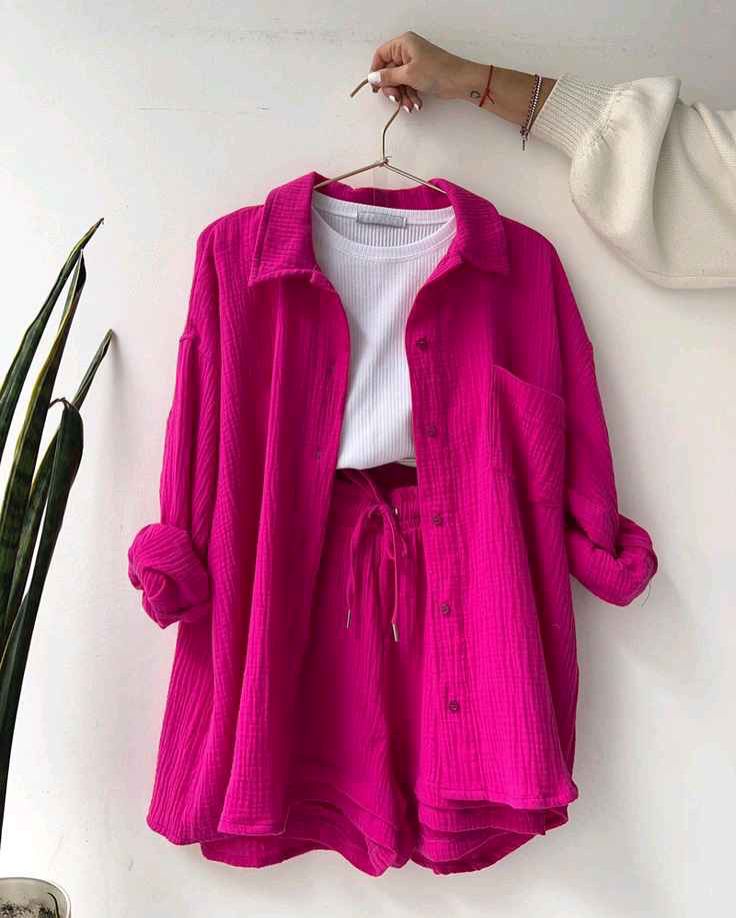 Women's Cotton Shirt & Short Set