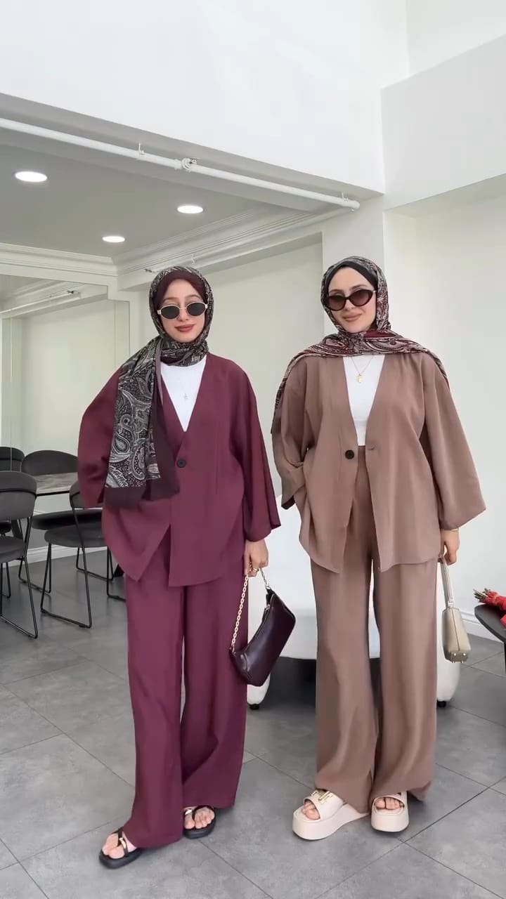 Women's V-Neck Shirt & Trouser Set