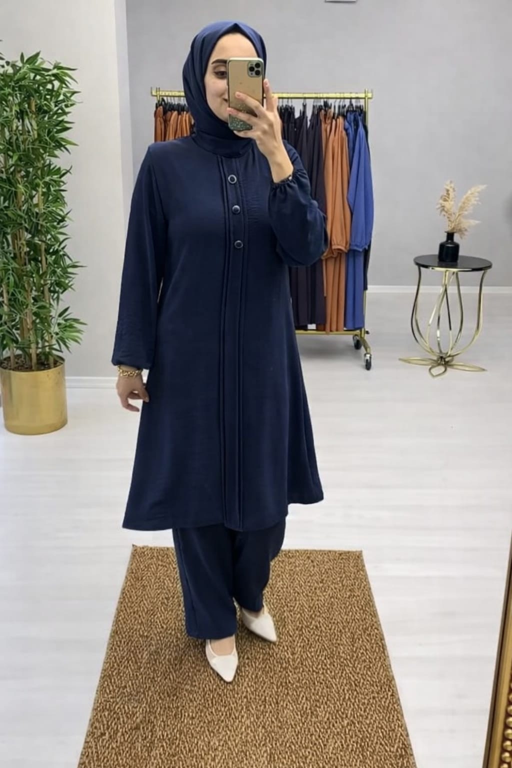 Women’s Linen Shirt & Trouser Set | Breathable Modest Wear for UAE Summers