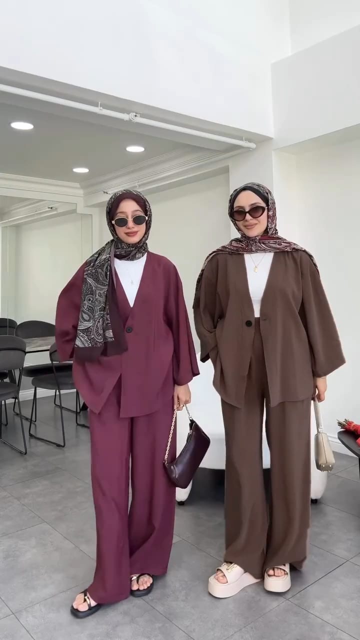 Women's V-Neck Shirt & Trouser Set