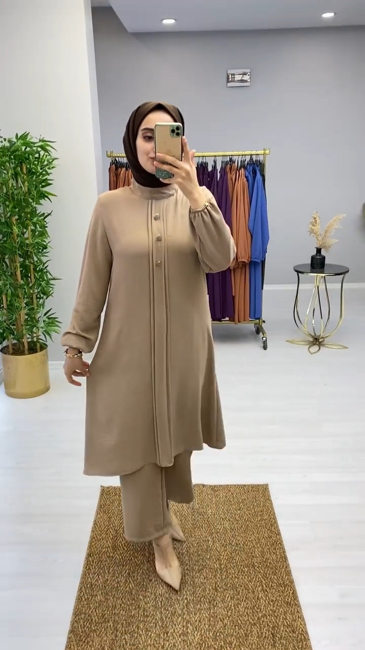 Women’s Linen Shirt & Trouser Set | Breathable Modest Wear for UAE Summers