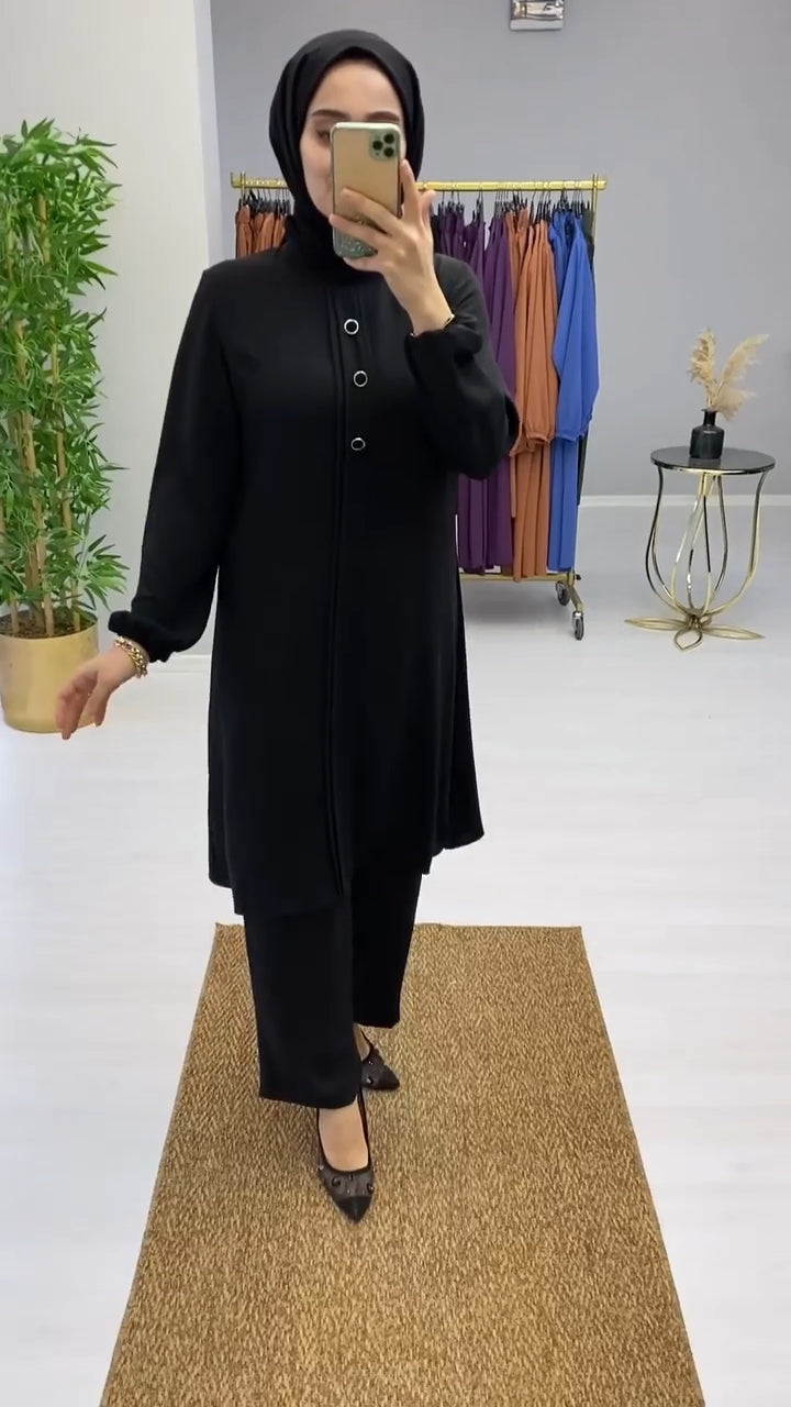 Women’s Linen Shirt & Trouser Set | Breathable Modest Wear for UAE Summers