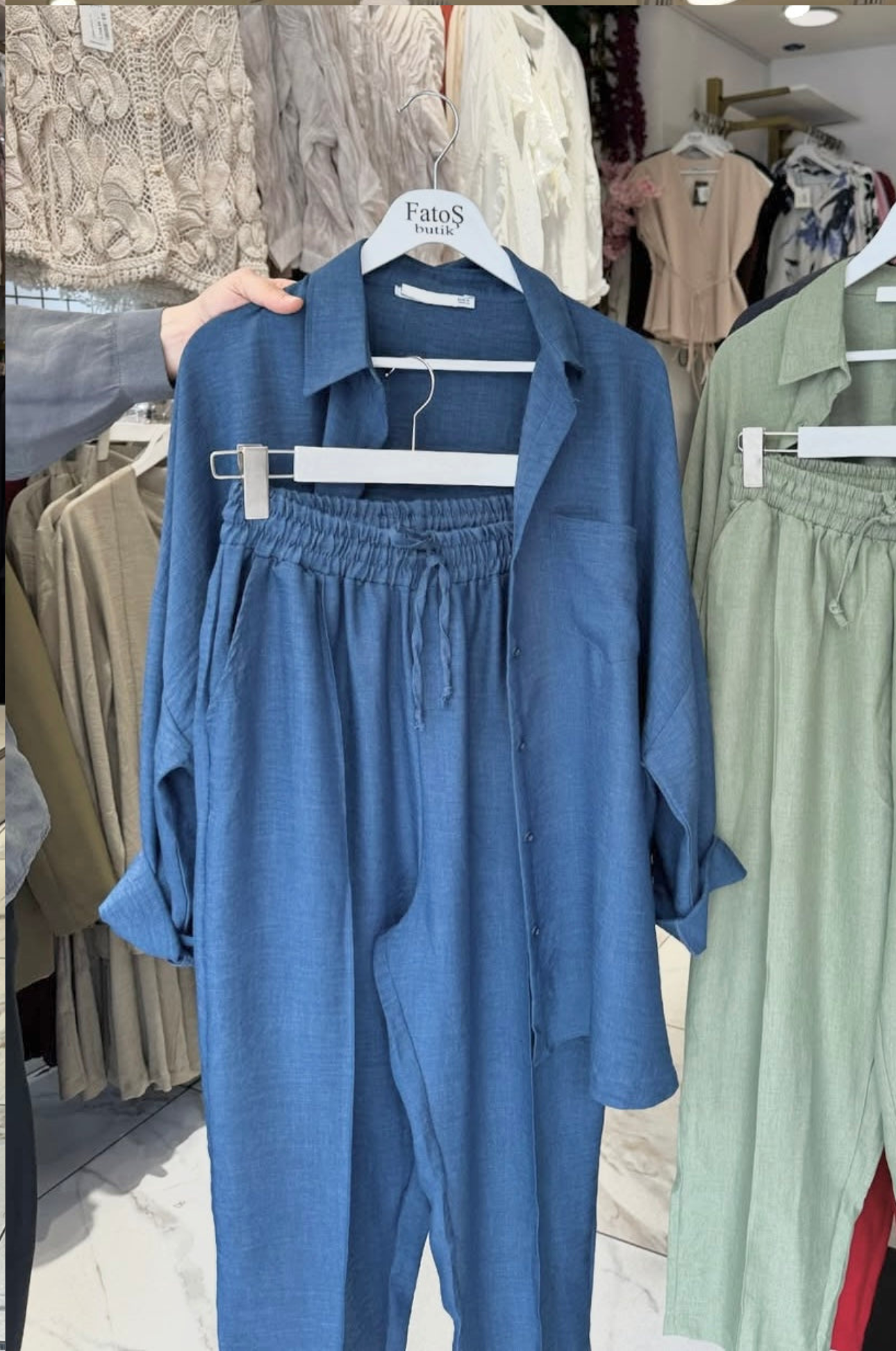 Women's Linen Shirt & Trouser Set