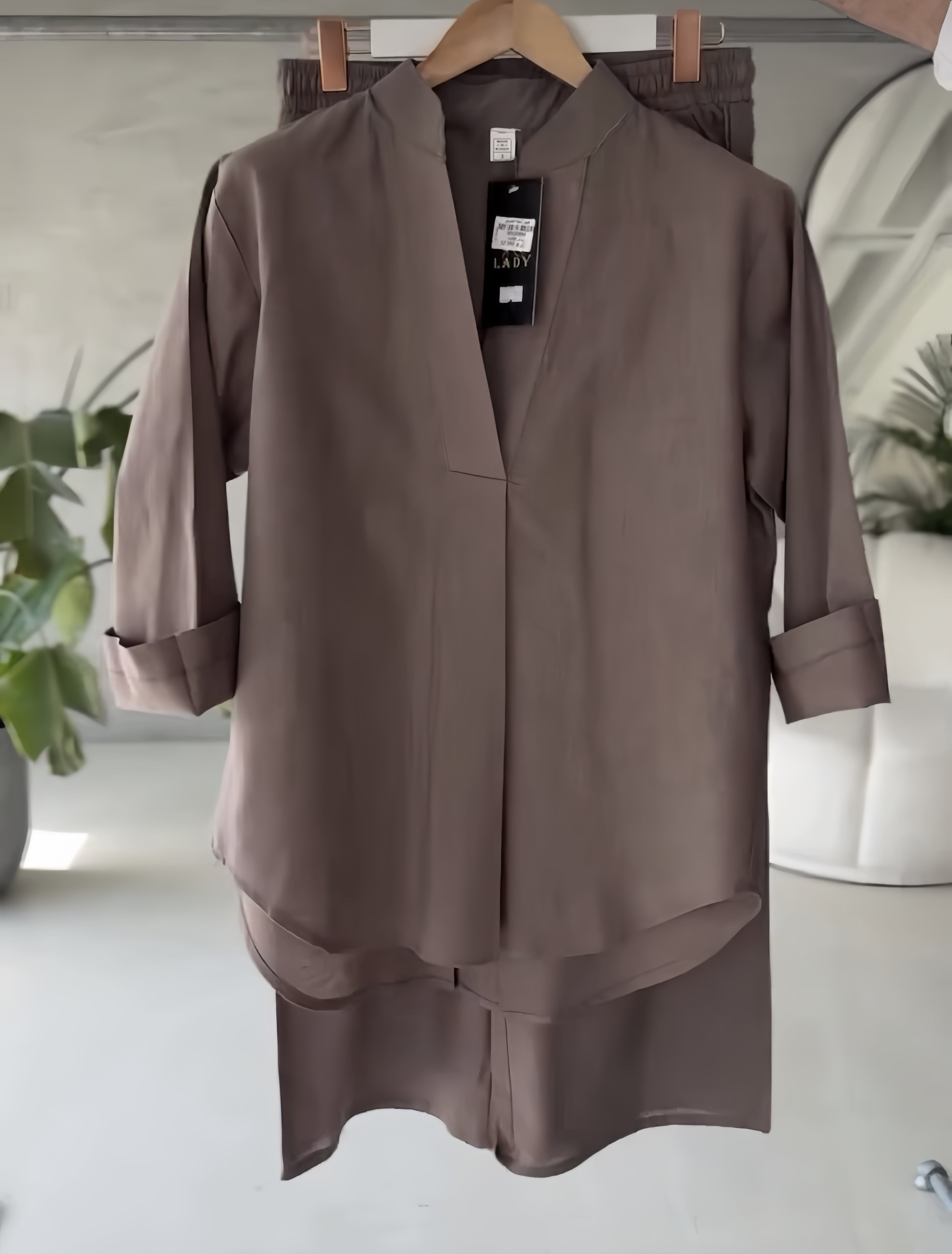 Women's V-Neck Shirt & Trouser Set
