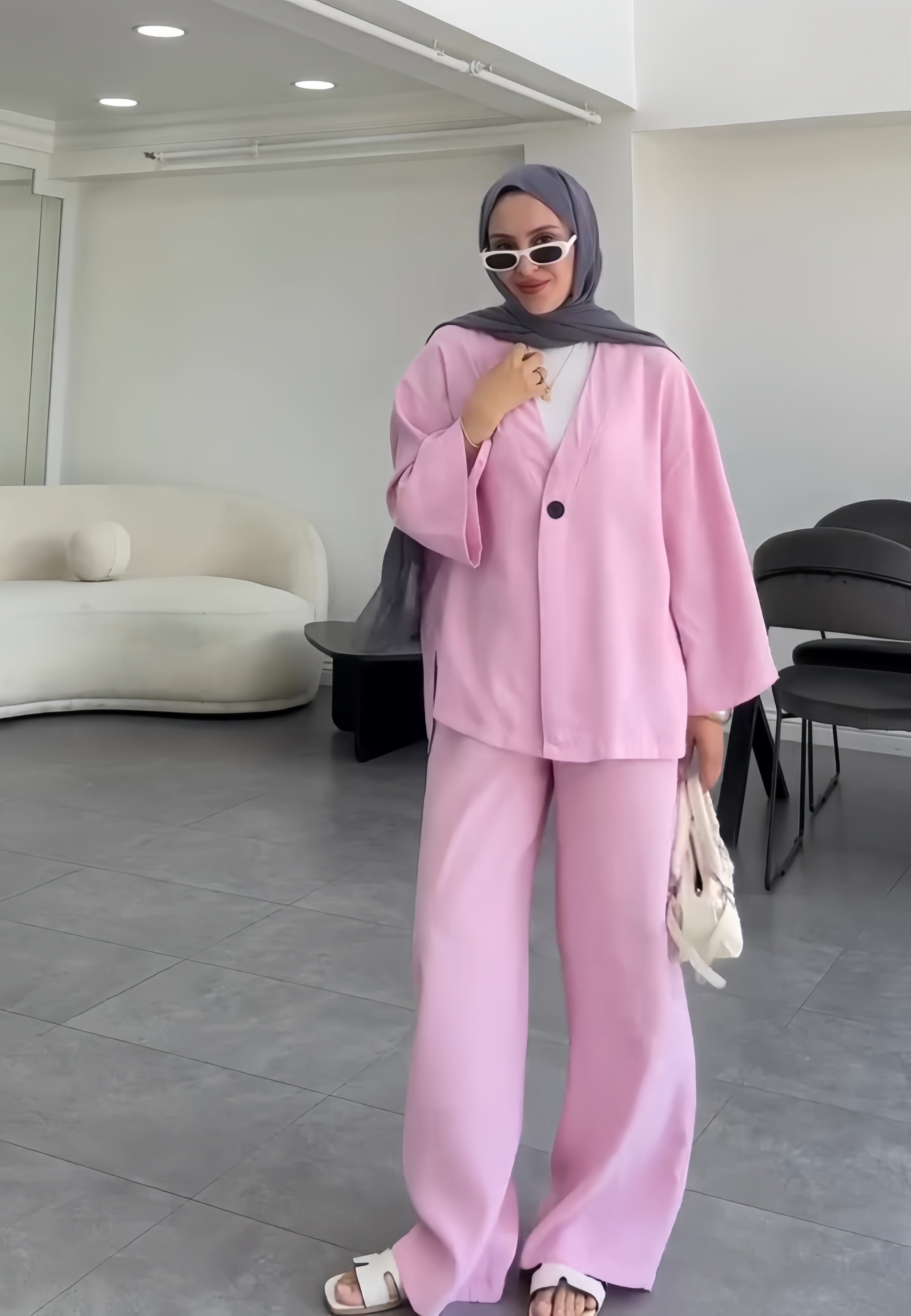 Women's V-Neck Shirt & Trouser Set