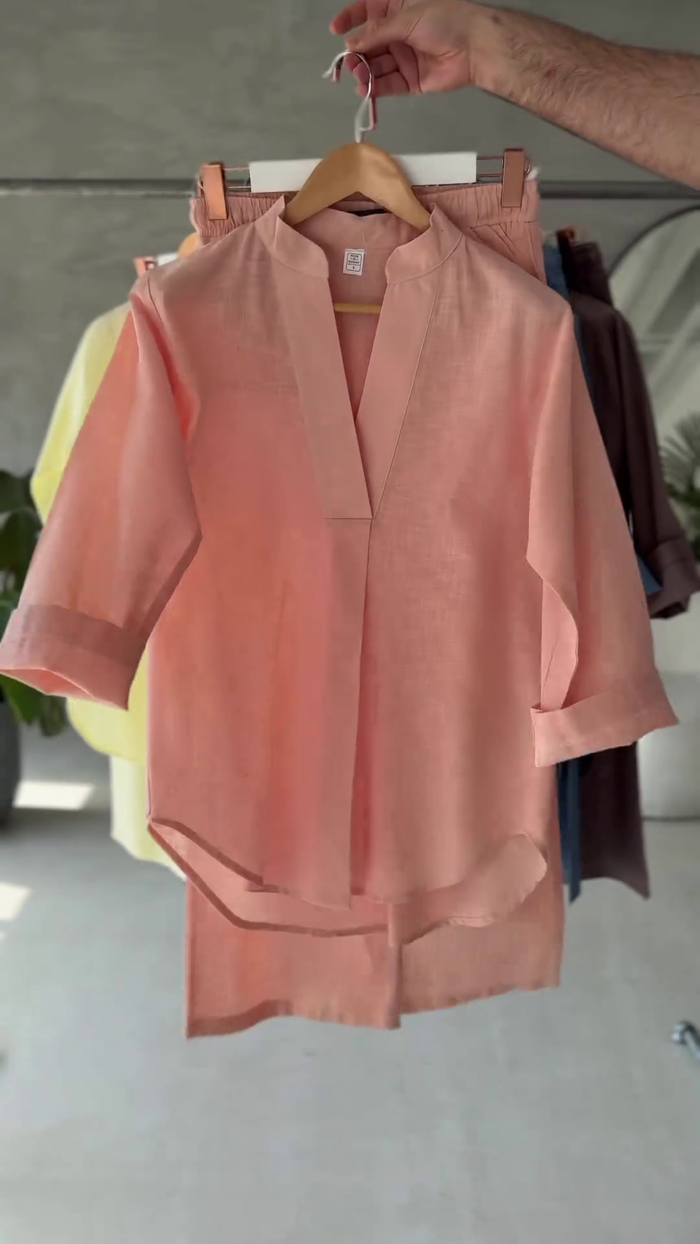 Women's V-Neck Shirt & Trouser Set