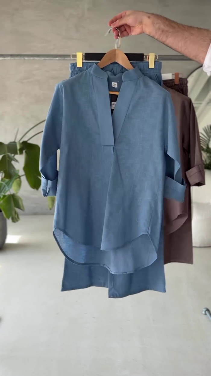 Women's V-Neck Shirt & Trouser Set