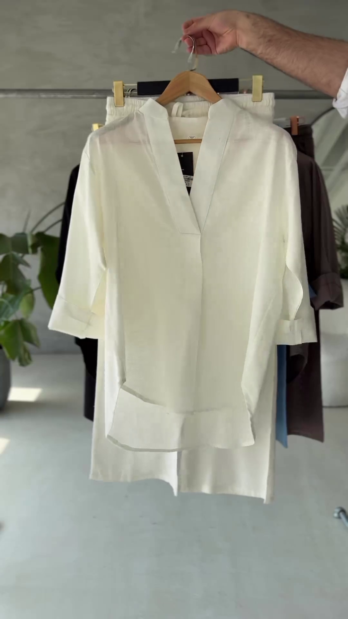 Women's V-Neck Shirt & Trouser Set